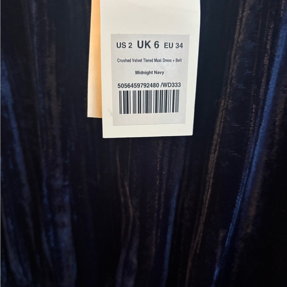 NWT Me + Em navy crushed velvet dress - Picture 5 of 5